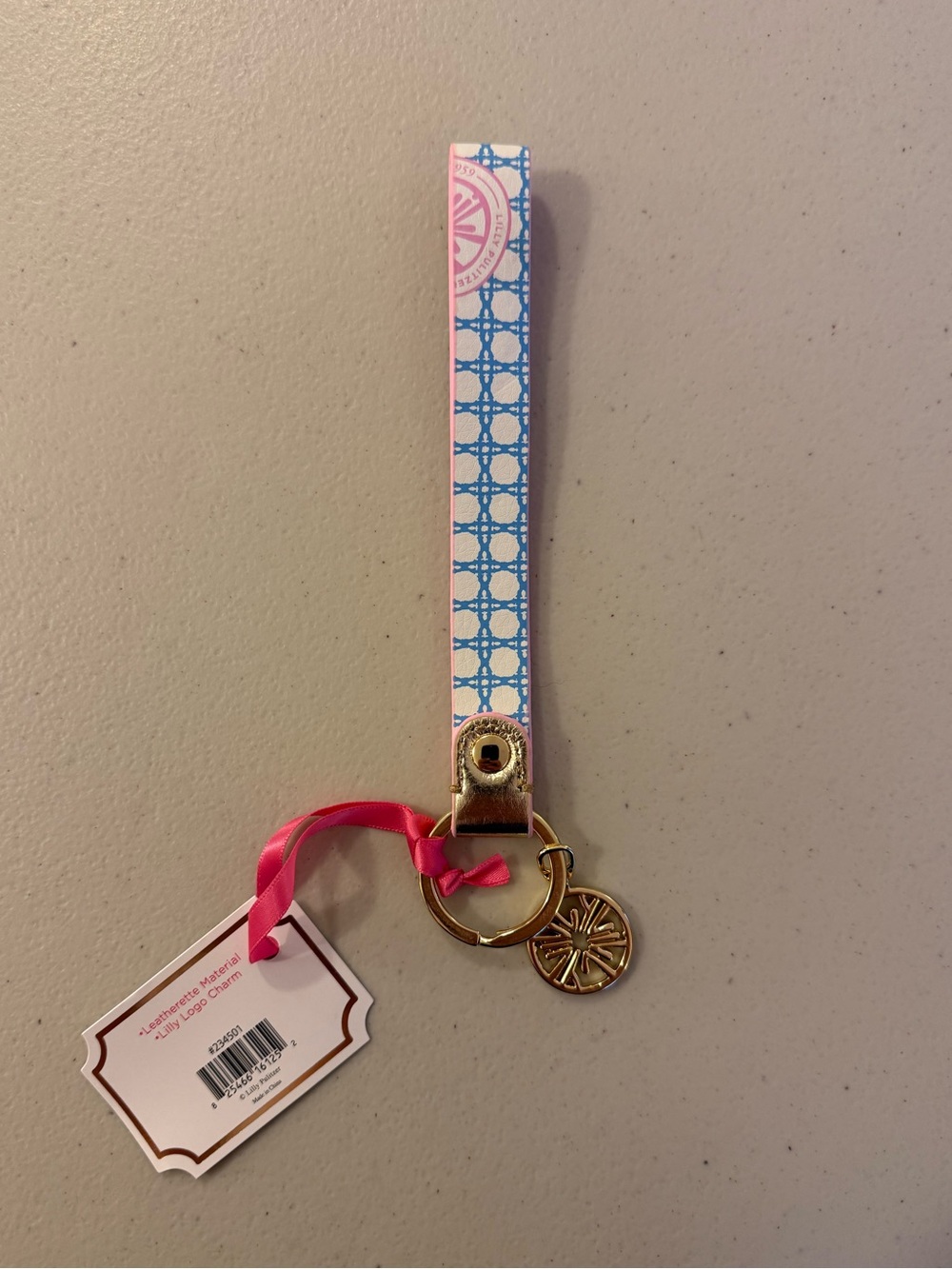Lilly Pulitzer Strap Keychain in ‘Frenchie Blue Caning’ - *NWT* - Picture 2 of 16
